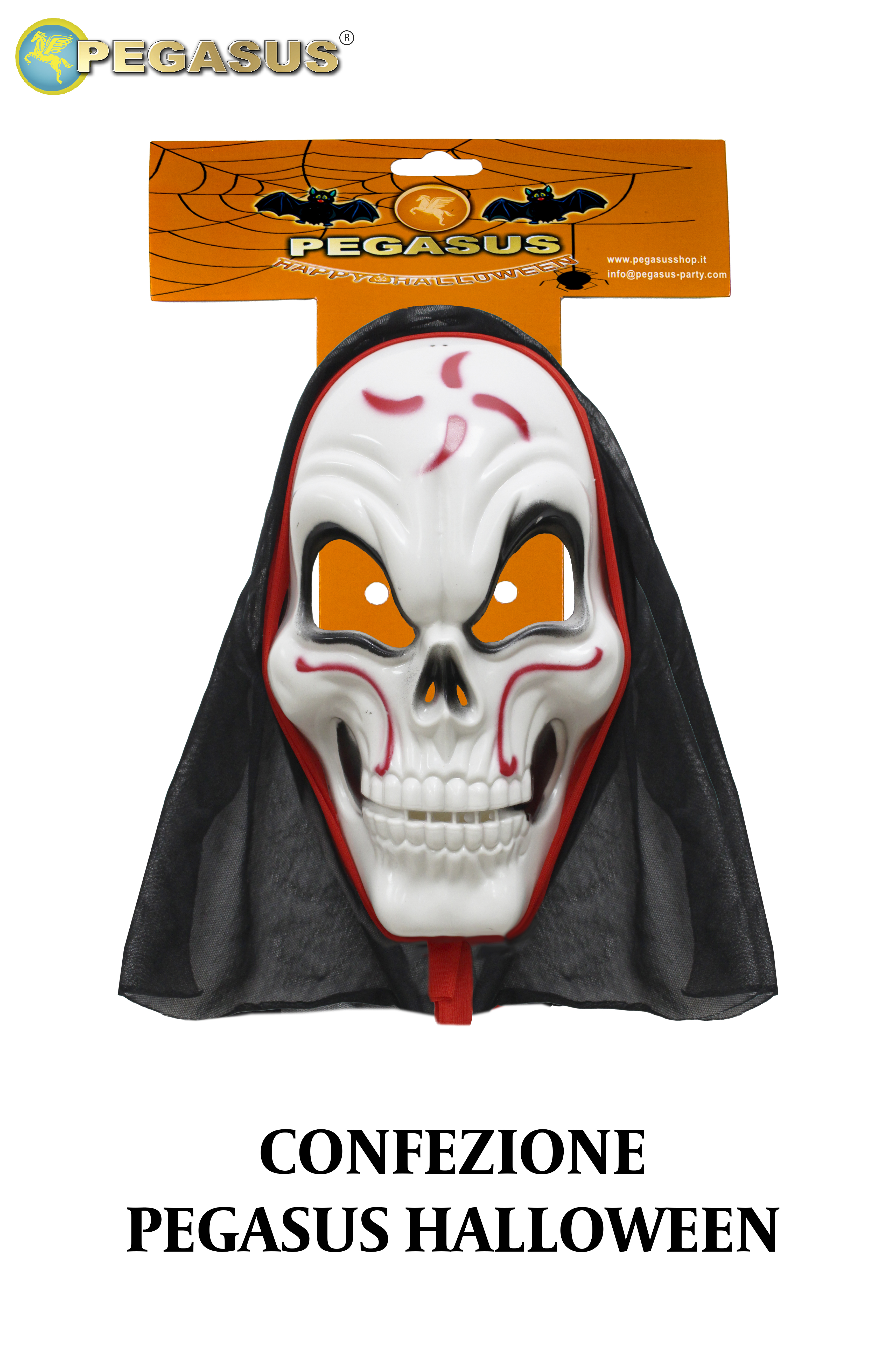 MASCHERA MORTE CON CAPPUCCIO DI HALLOWEEN